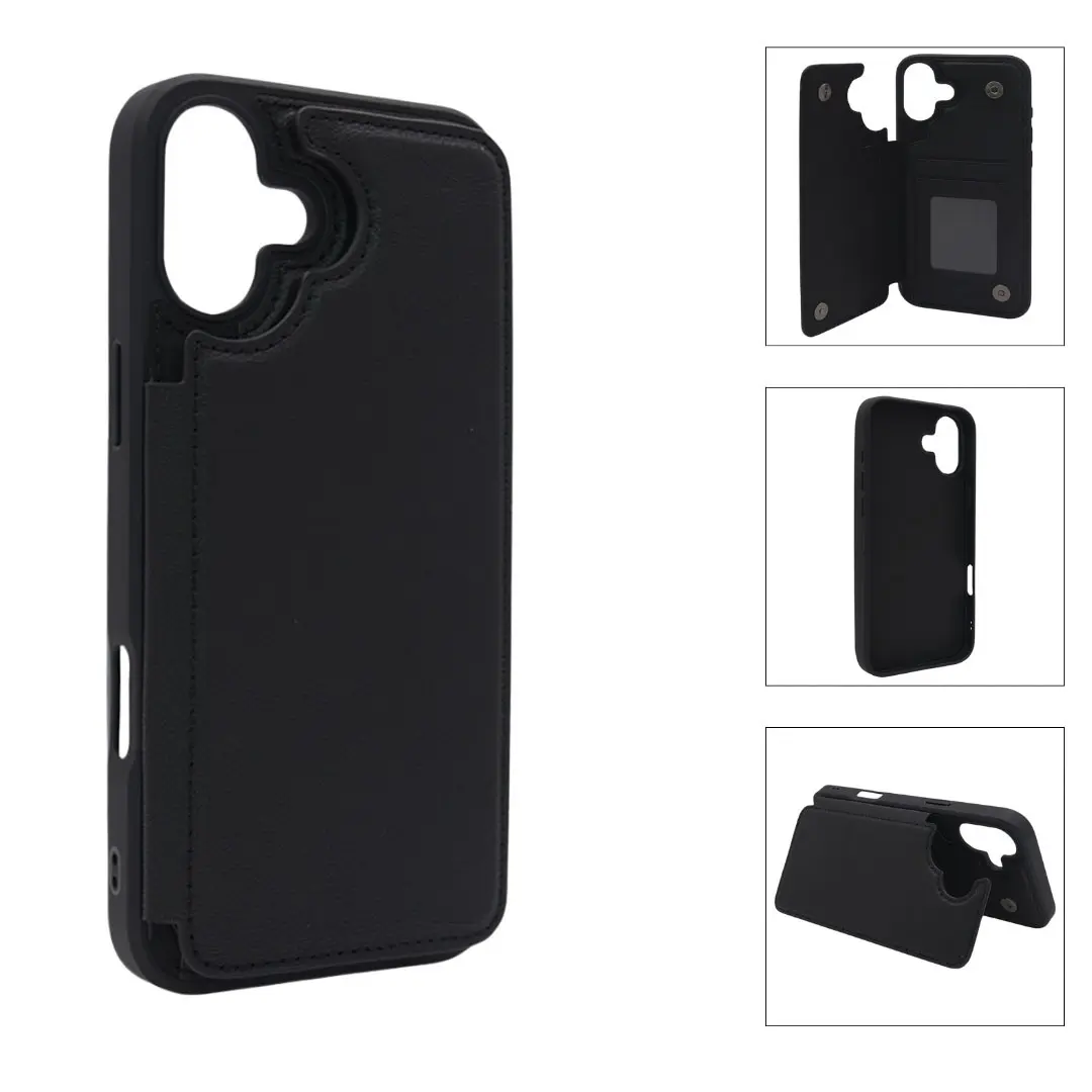 iPhone 16 Modern Card Holder Case Black