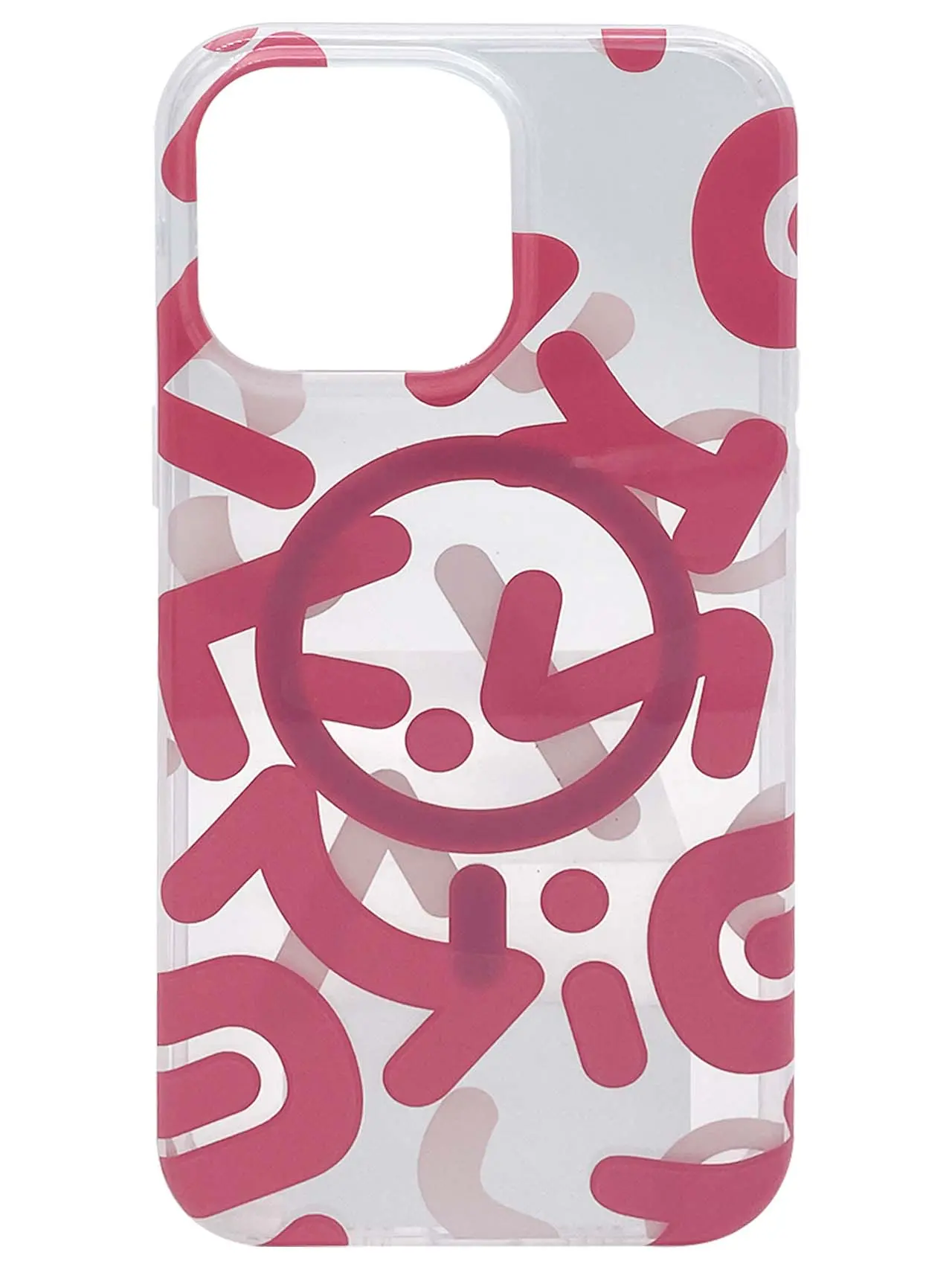 iPhone 15 Pro Max Designed Case MagSafe Alphabet Graffiti Pink