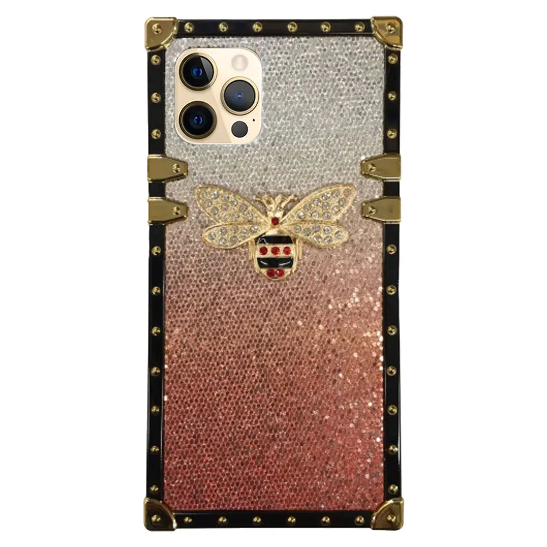 iPhone 12 Pro Max Glitter Butterfly Case Rose Gold