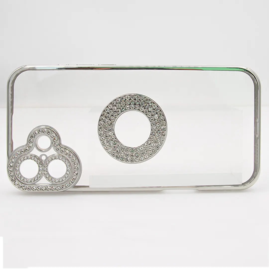 iPhone 16 Clear Case Diamond with Camera Protection Silver