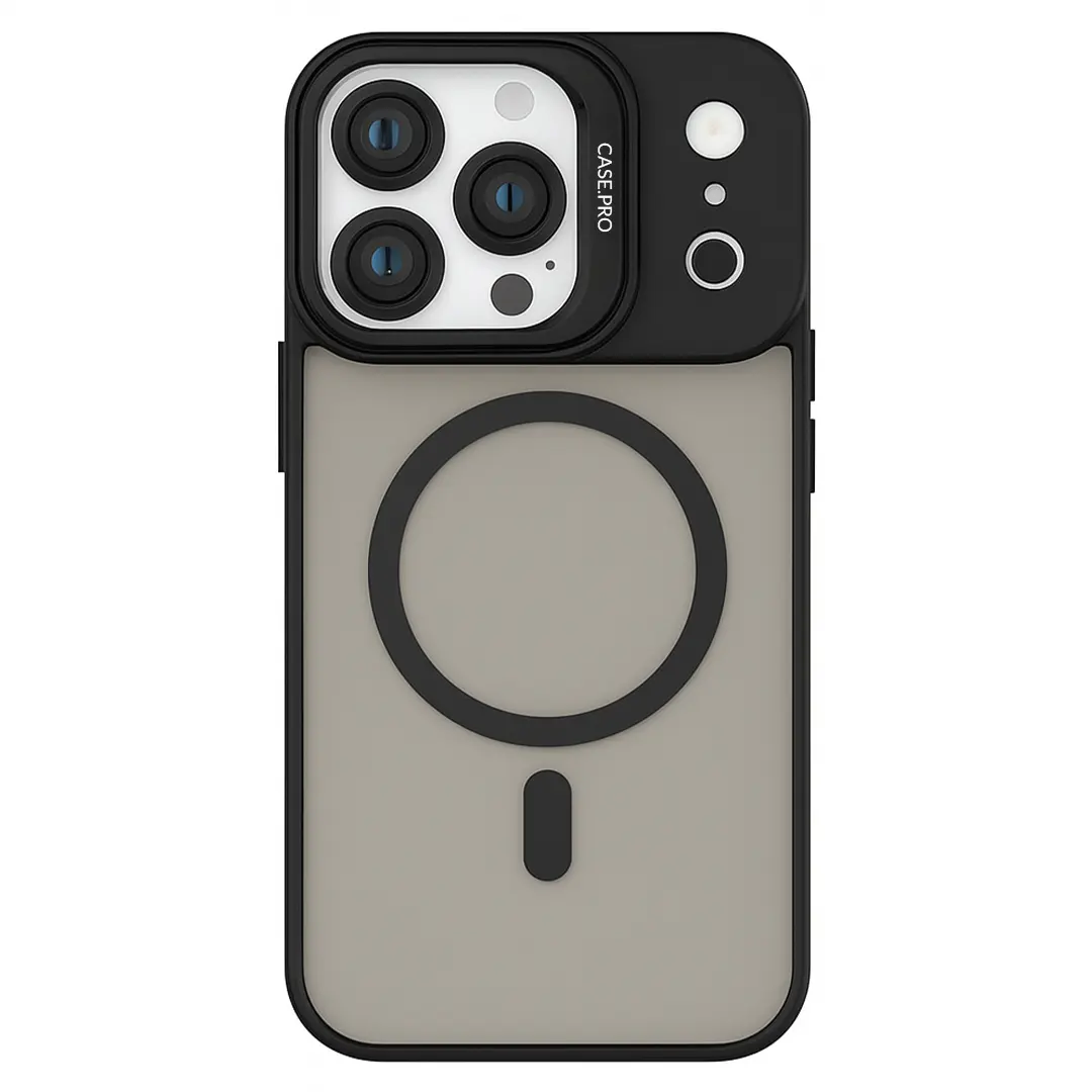 iPhone 17 Pro MagSafe Smoke Camera Stand Case Black