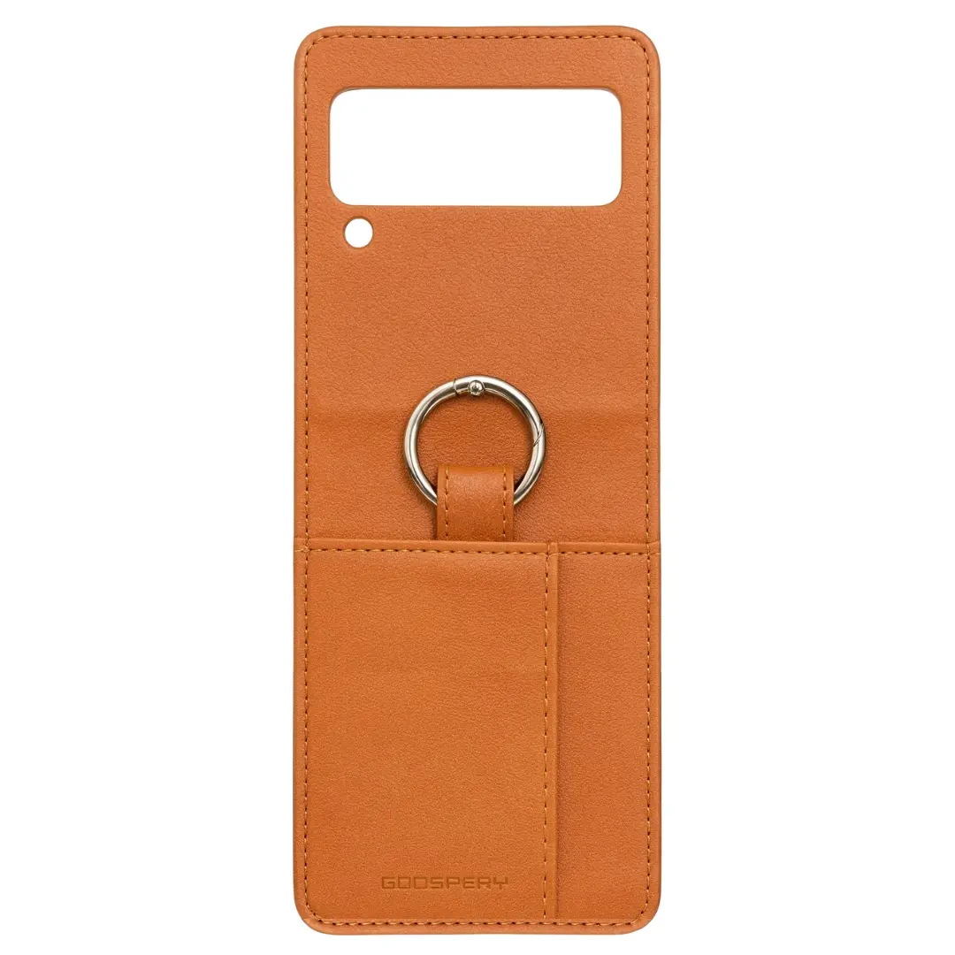 Samsung Galaxy Z Flip 7 PU Premio Card Holder Case Brown