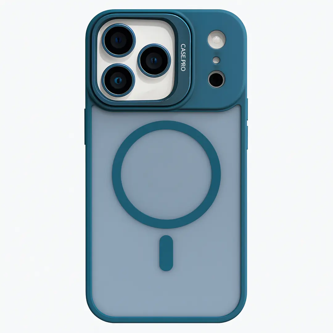iPhone 17 Pro Max MagSafe Smoke Camera Stand Case Dark Blue