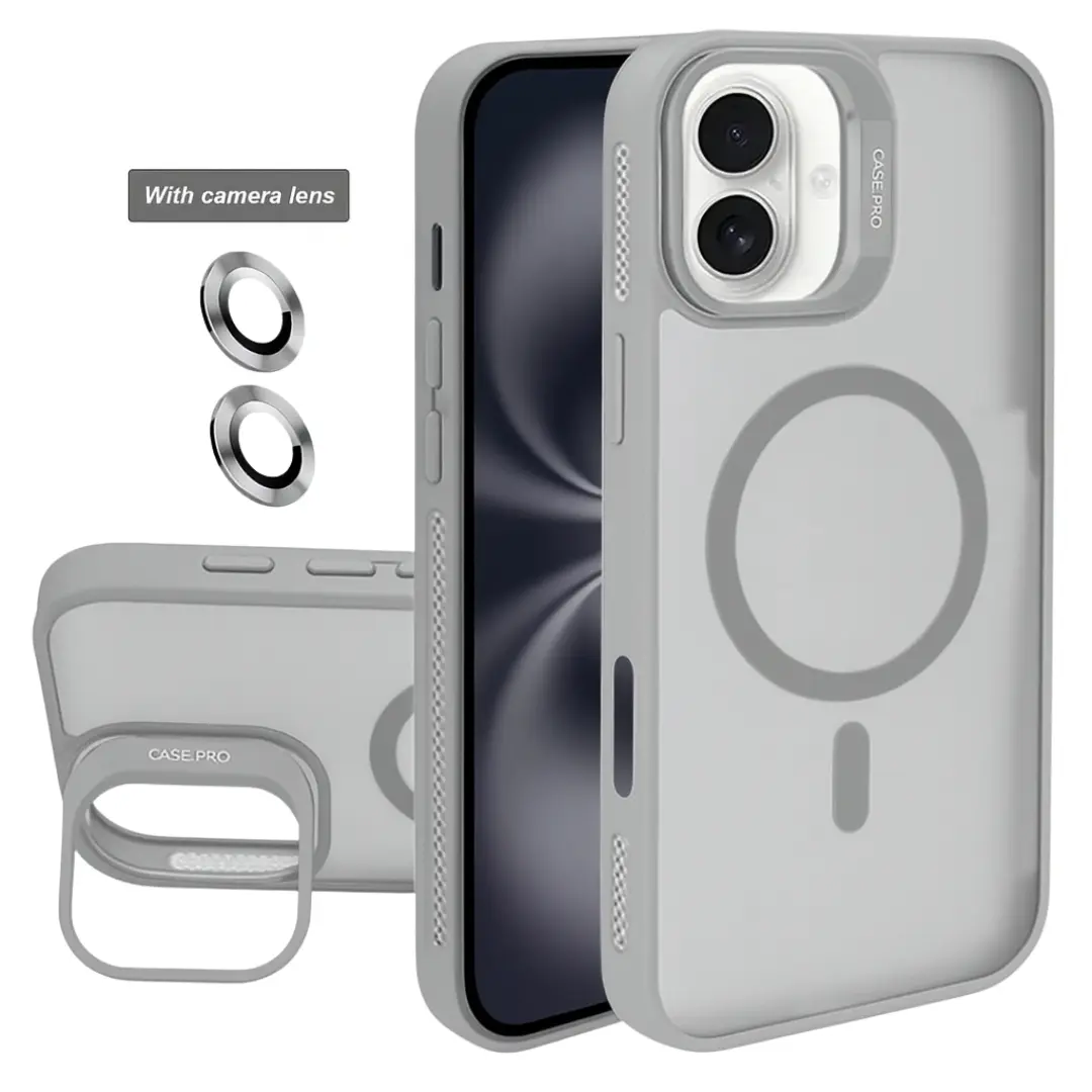 iPhone 17 MagSafe Smoke Camera Stand Case Gray